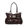 Valencia Croc Embossed Belted Shopper Bag