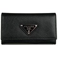 Prada Women's Saffiano Black Key Case
