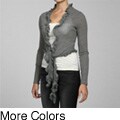 Sweet Pea Women's Ruffle Cropped Cardigan