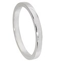 White Rhodium Overlay Men's Band (2 mm)