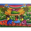 'Carrying Fruit' Original Canvas Painting (Cuba)