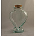 Recycled Clear Green Glass Heart-shaped Bottles (Pack of 4)