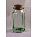 Recycled Clear Green Glass Octagon Jars with Cork Lid (Pack of 4)