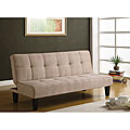 Dalin Adjustable Beige Microfiber Futon Sofa