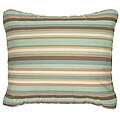 Tan/Sage/Aqua Stripe Knife-edge Outdoor Pillows with Sunbrella Fabric (Set of 2)