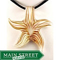 Murano-style Glass White/ Gold/ Pink Star Pendant