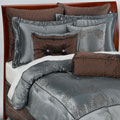 Chocolate Brown/ Blue Oversize 9-piece Comforter Set