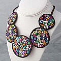 Cotton Pearl Mosaic Bubble Bib Necklace (3-4 mm) (Thailand)