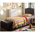 Andria Dark Brown Faux Leather Twin Headboard and Storage Bench