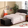 Andria Dark Brown Faux Leather Full Headboard and Storage Bench