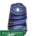 Murano-style Glass Denim Blue and White Wave Pendant