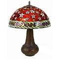 Tiffany-style Red Star Table Lamp