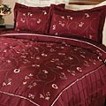 Claret Embroidered Quilt Set