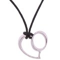 14-kt. White Gold Heart O Pendant on Cord