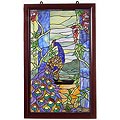 Tiffany-style Peacock Wooden Window Panel