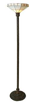 Tiffany-style Mission-style White Torchiere