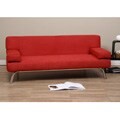 T-Back Red Microsuede Sofa Bed