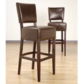 Wasatch Dark Brown Leather Barstools (Set of 2)