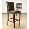 Andre Brown Leather Barstools (Set of 2)