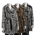 Jou Jou Plus Size Women's Houndstooth Tweed Coat