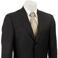 Haspel Men's Black Stripe Wool 2-button Suit