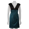 Max and Cleo Women's Teal/ Black Sheath Dress