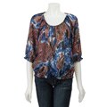 Piano Women's Printed Peasant Blouse