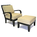 Raffia Chair and Ottoman Set