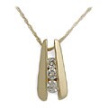 14k Gold 1/4ct TDW Round Diamond Three-Stone Ladder Pendant (I-J, I)