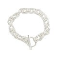 Handmade Silver Link Bracelet with Toggle