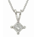 14-kt. Gold 2/5ct TDW Princess Diamond Solitaire Pendant (H-I, I1)