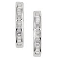 14k White Gold 1/3-ct Diamond Channel Hoop Earrings