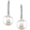 14k Cultured Freshwater Pearl Diamond Earrings