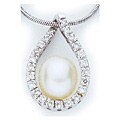 14k Gold 1/4ct TDW Diamond Freshwater Pearl Necklace (I-J, I1)
