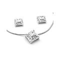 Silver Cubic Zirconia Necklace and Earring Set