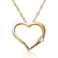 14k Yellow Gold Diamond Heart Necklace