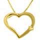 14k Yellow Gold Diamond Heart Necklace