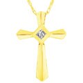 14k Gold Diamond Cross Pendant