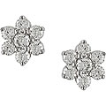 14-kt. White Gold 1/3-ct Diamond Flower Earrings