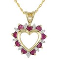 14k Diamond and Ruby Heart Pendant