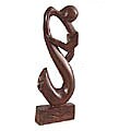 Hornblower Carved Wood Figurine (Ghana)