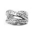 Sterling Silver CZ Crossover Ring