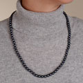 Akoya Cultured Black Pearl Necklace (6.5-7/36in)