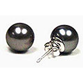 14k Black Tahitian Cultured Pearl Earrings (9-9.5mm)