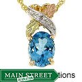 Black Hills Gold Peridot Diamond Pendant