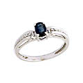 14k Diamond Sapphire Antique-style Ring