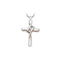 14k White Gold Diamond Cross Pendant