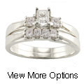14k Gold 1/2 ct TDW Princess Diamond Bridal Ring Set