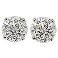 14k White Gold 3/4ct TDW Round Diamond Stud Earrings (G-H, SI1-I1)