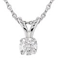 14-kt. Gold 1/6ct TDW Round Diamond Solitaire Pendant (H-I-J/ I1-I2)